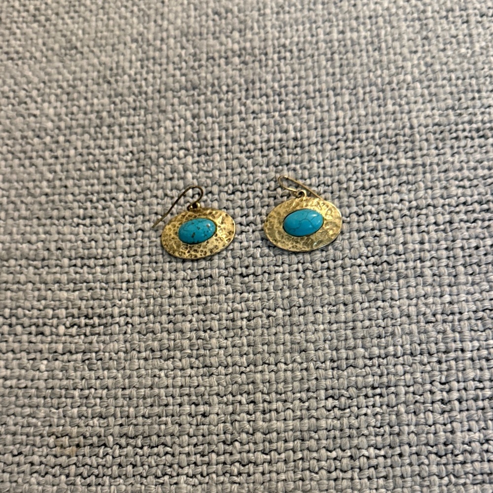 Gold and Turquoise Earrings